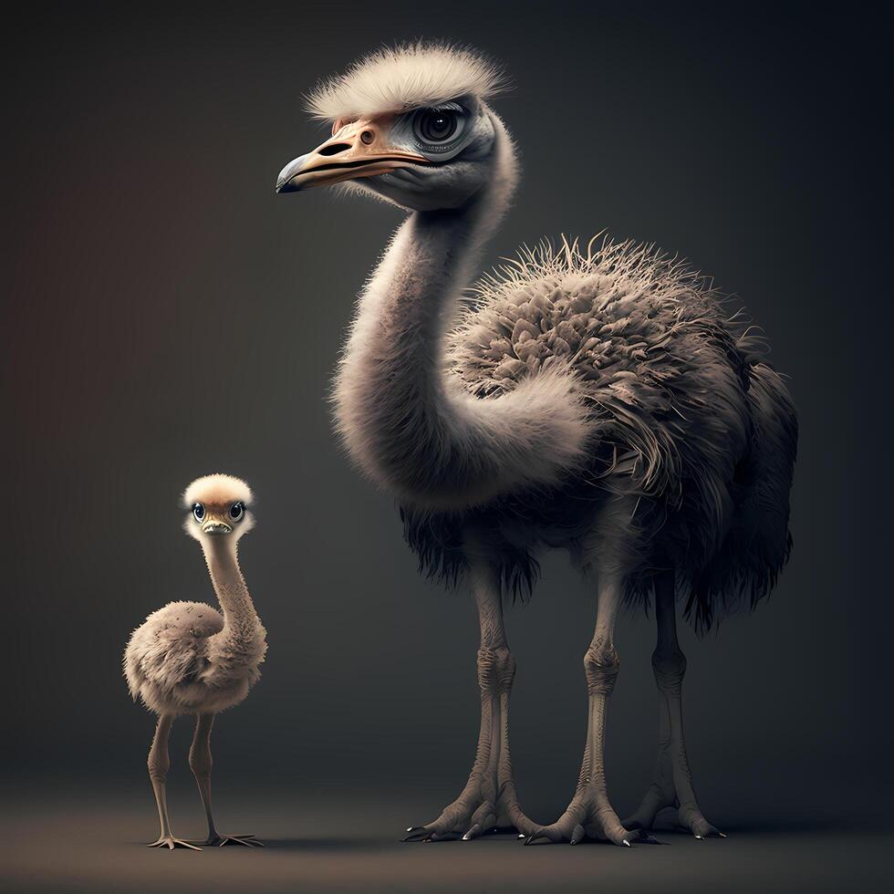 ostrich illustration aesthetic photo