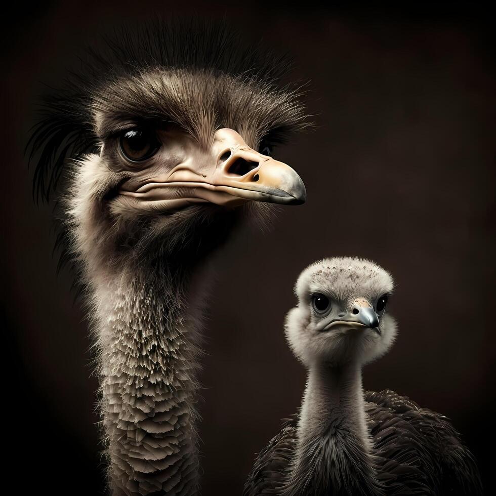 ostrich illustration AI Generated photo