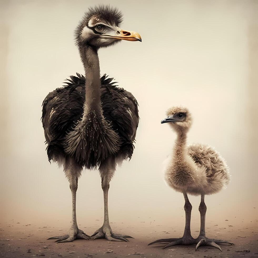 ostrich illustration AI Generated photo