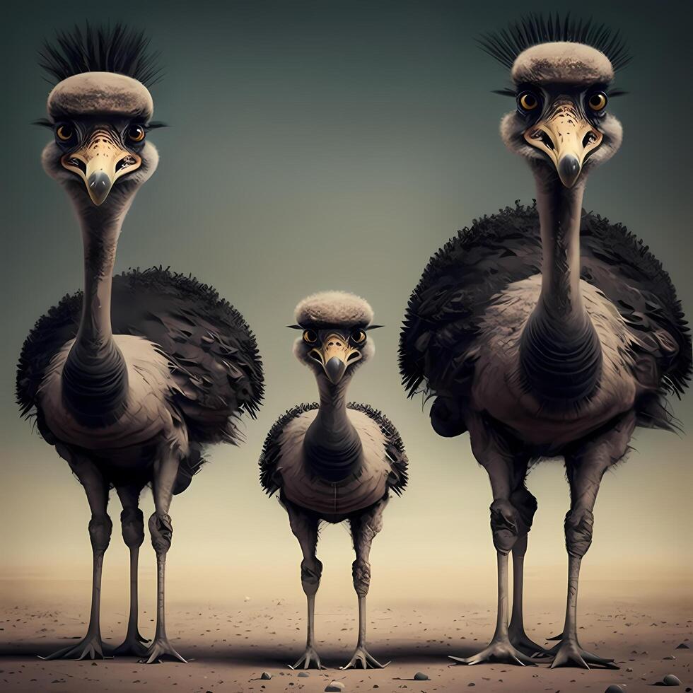 ostrich illustration aesthetic photo