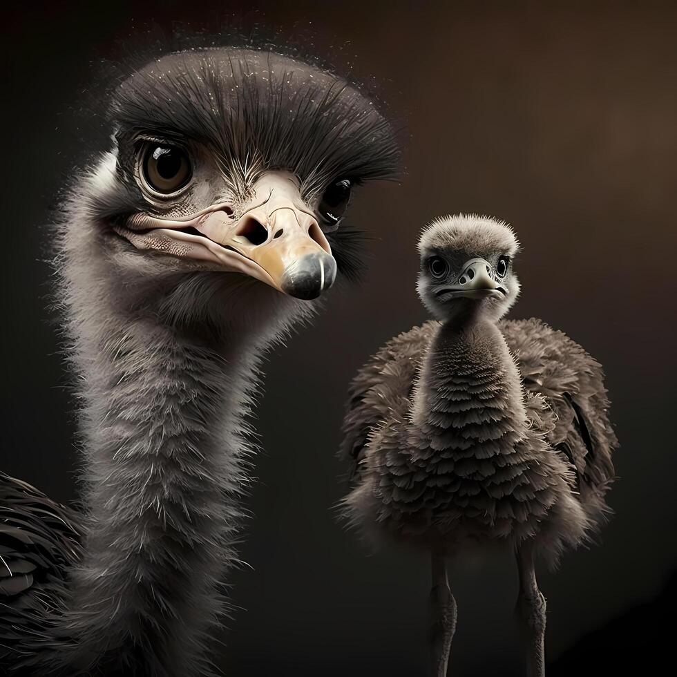 ostrich illustration AI Generated photo