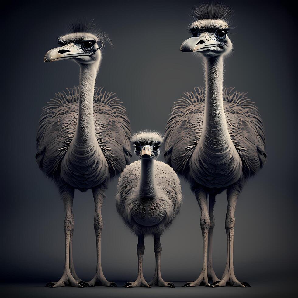 ostrich illustration AI Generated photo