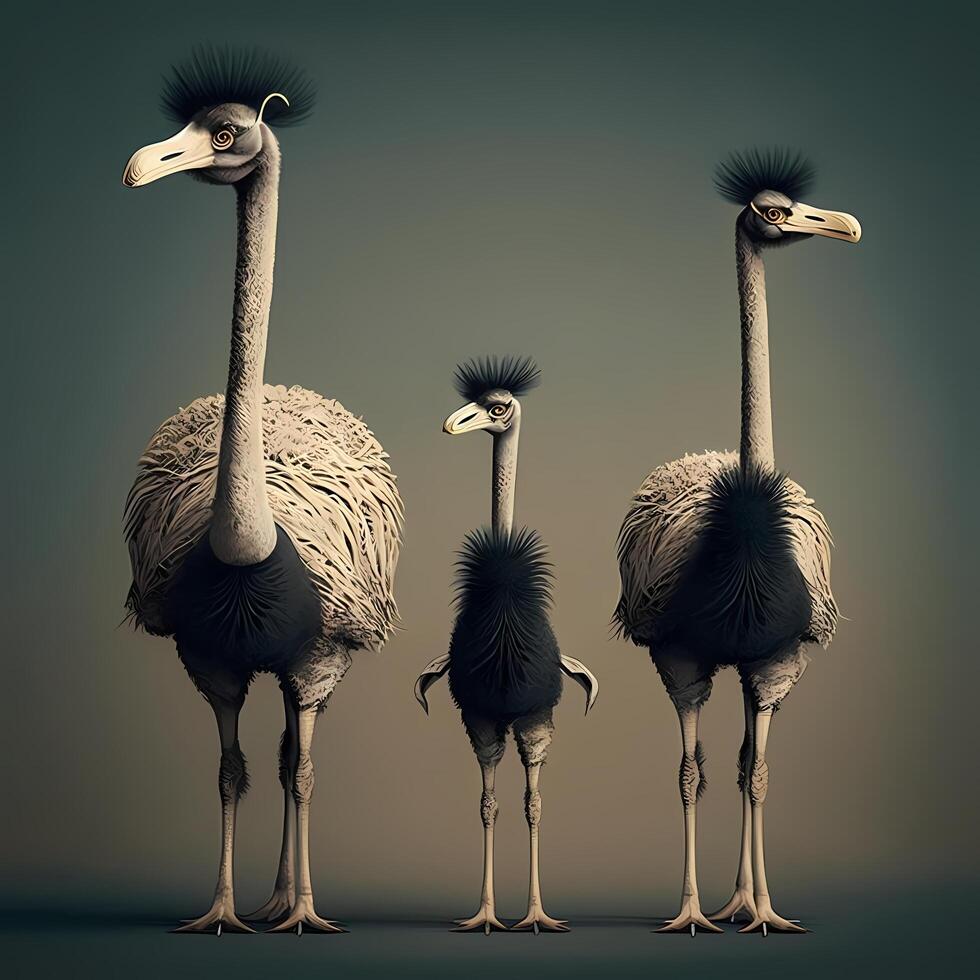ostrich illustration aesthetic photo