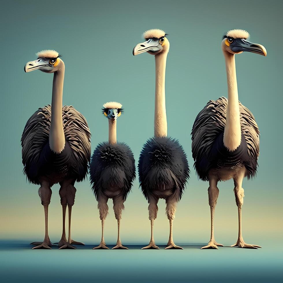 ostrich illustration AI Generated photo