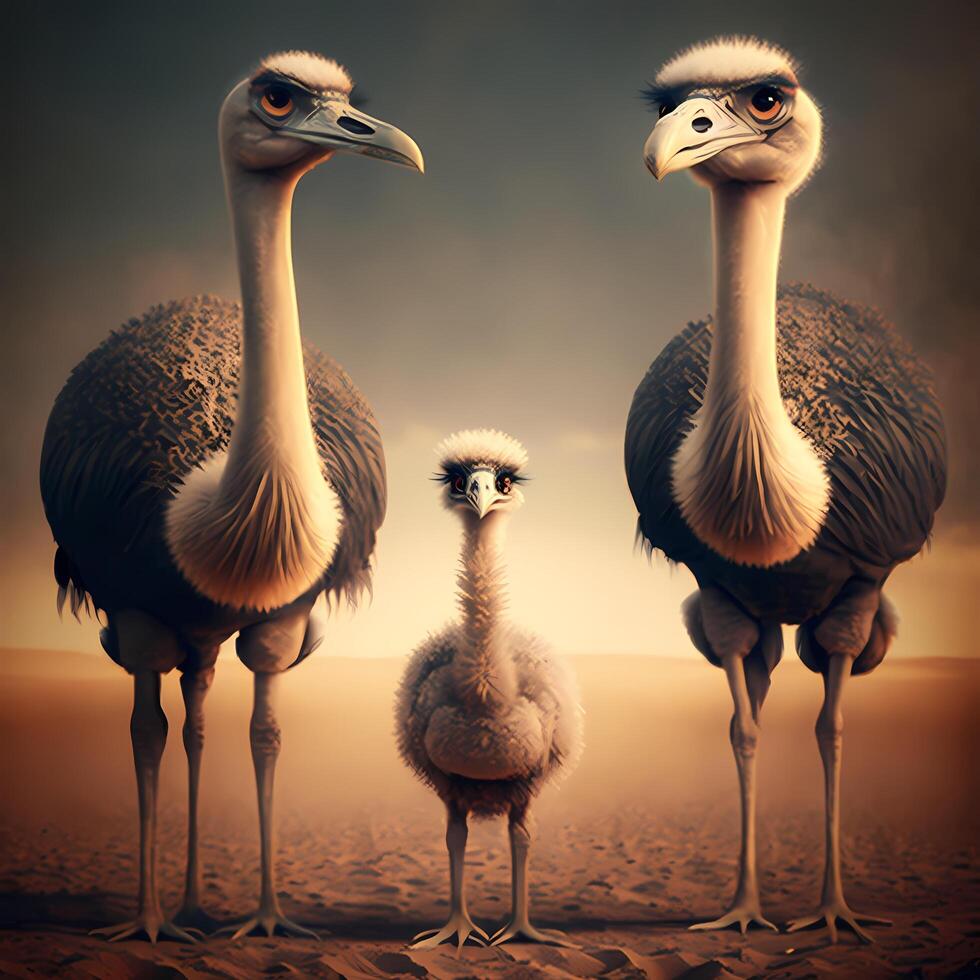 ostrich illustration aesthetic photo