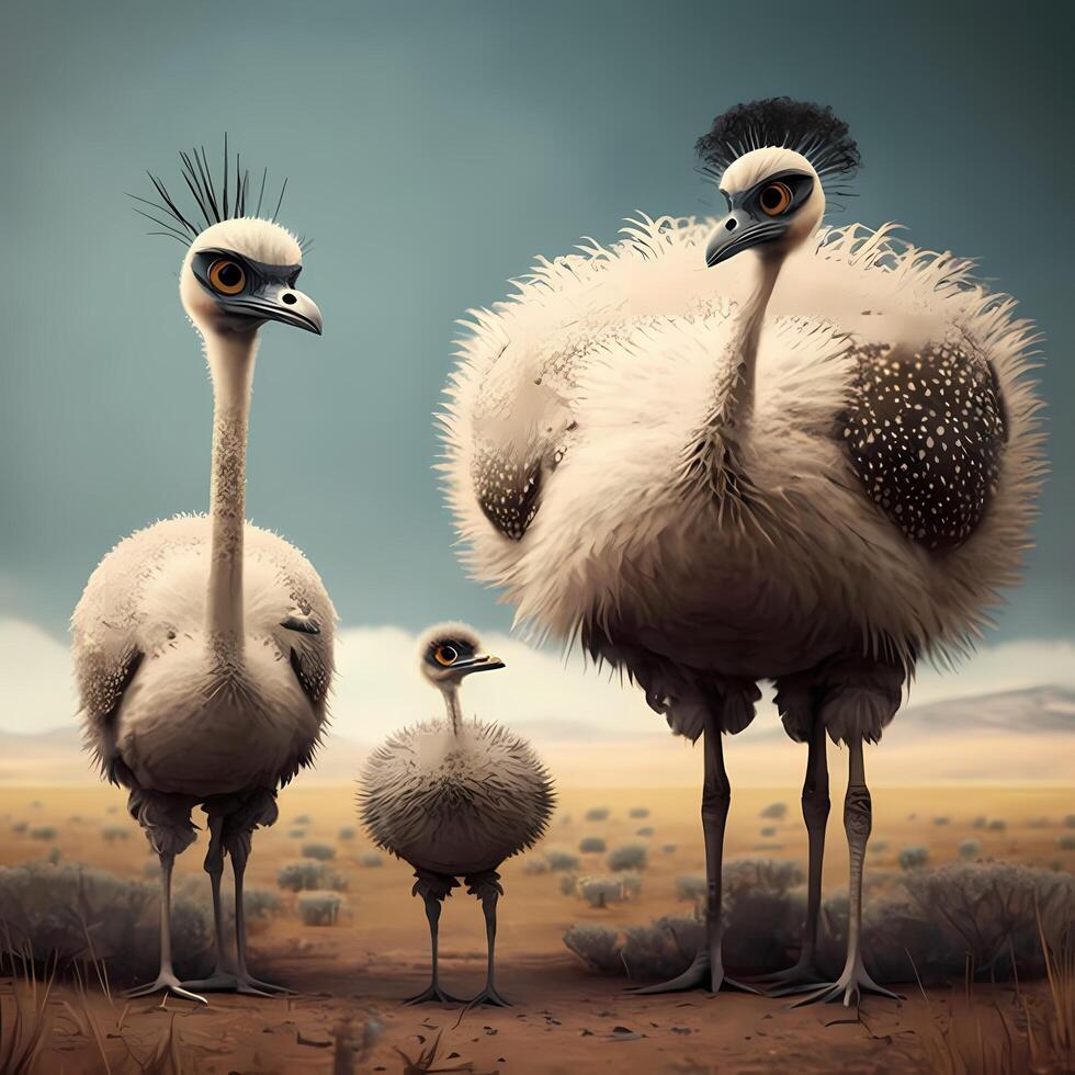 ostrich illustration aesthetic photo