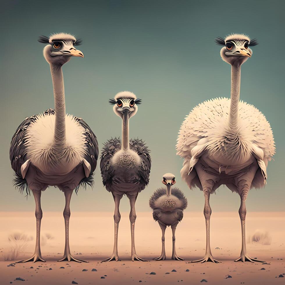 ostrich illustration AI Generated photo