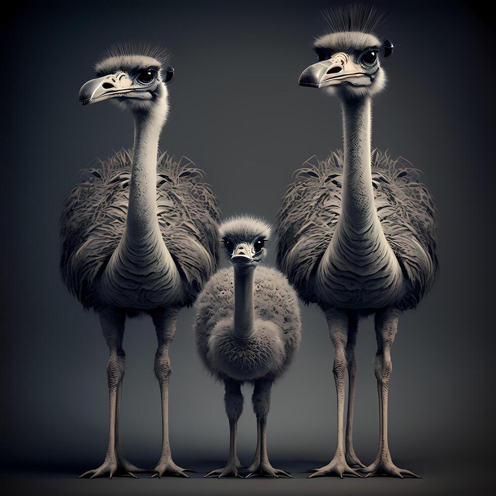 ostrich illustration AI Generated photo