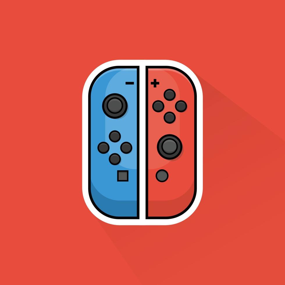 Illustration of Blue Red Controller in Flat Design vector