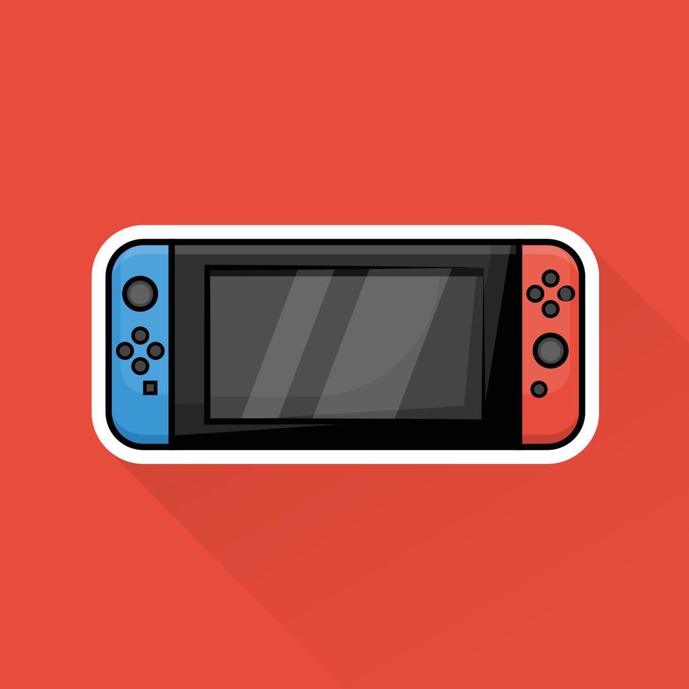 ilustración de azul rojo consola en plano diseño vector