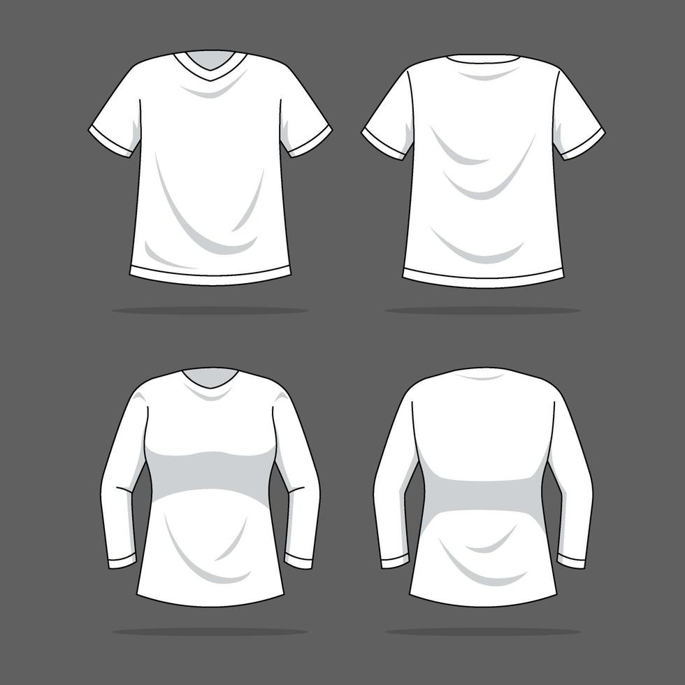 blanco t camisa contorno modelo vector