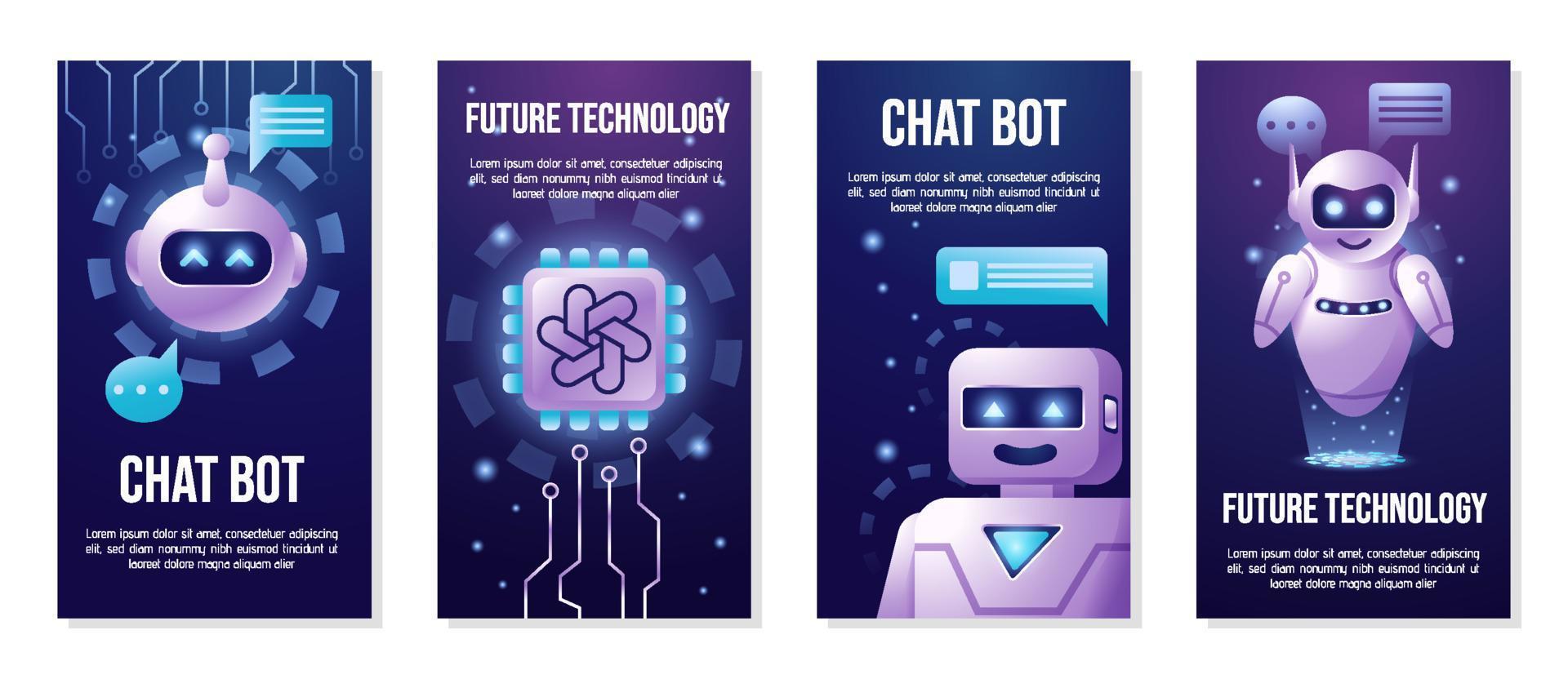 Artificial Intelligence Technology Social Media Story Template vector