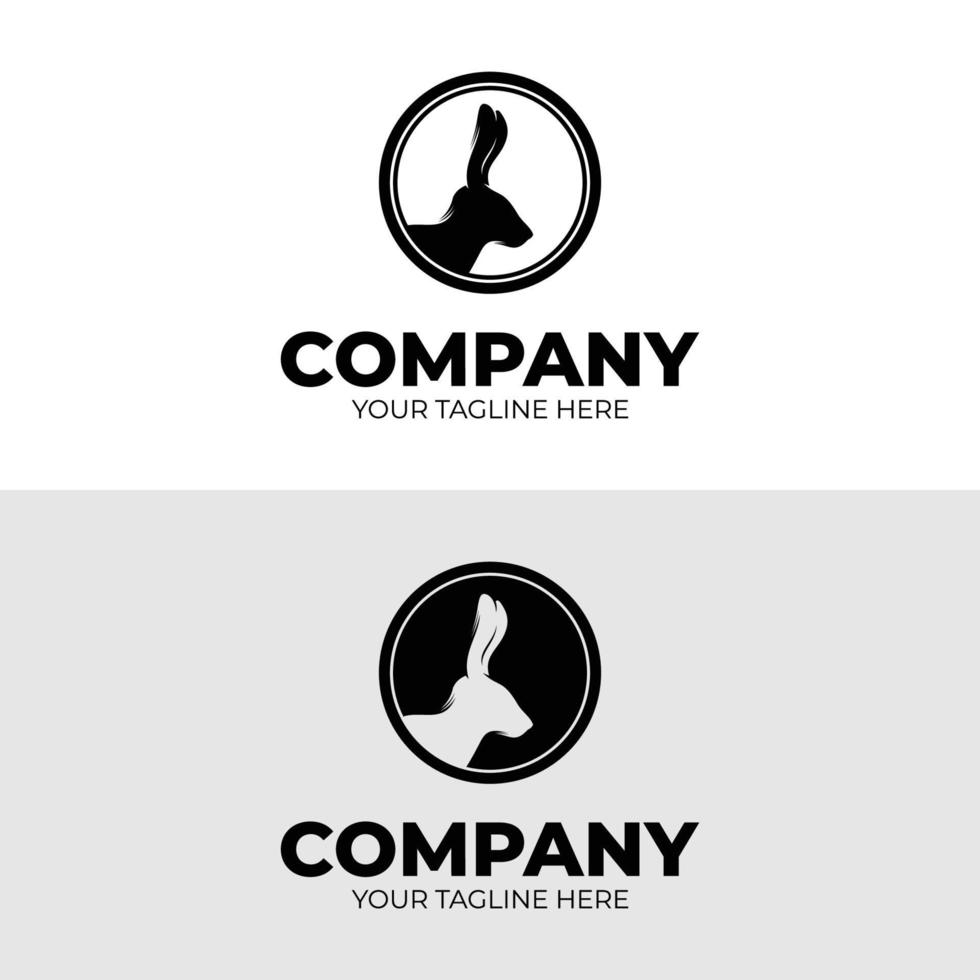 Animal logo - rabbit logo design template vector