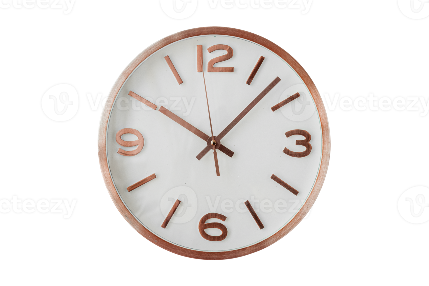 Bronze wall clock isolated on a transparent background png