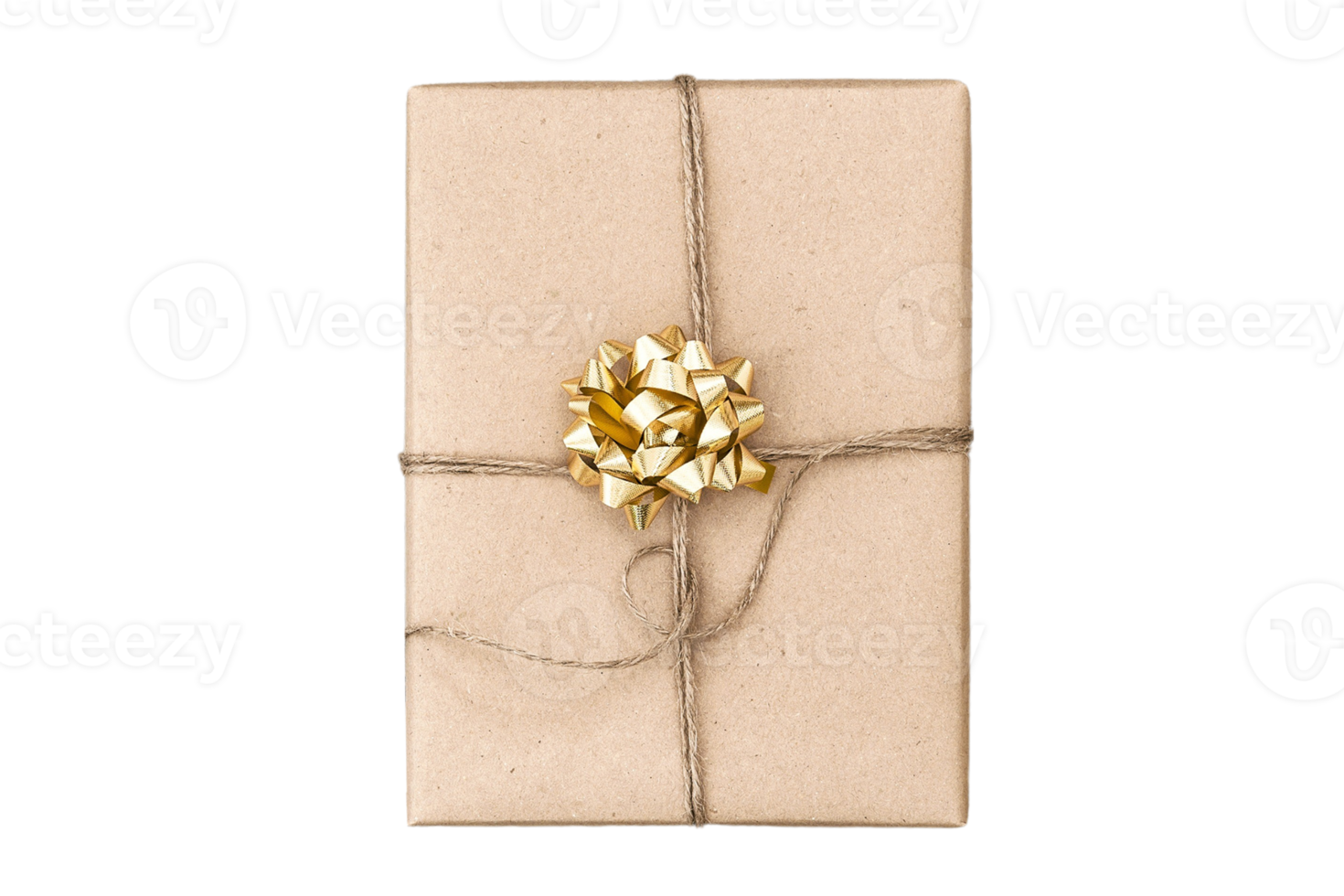 Beige christmas gift box isolated on a transparent background png