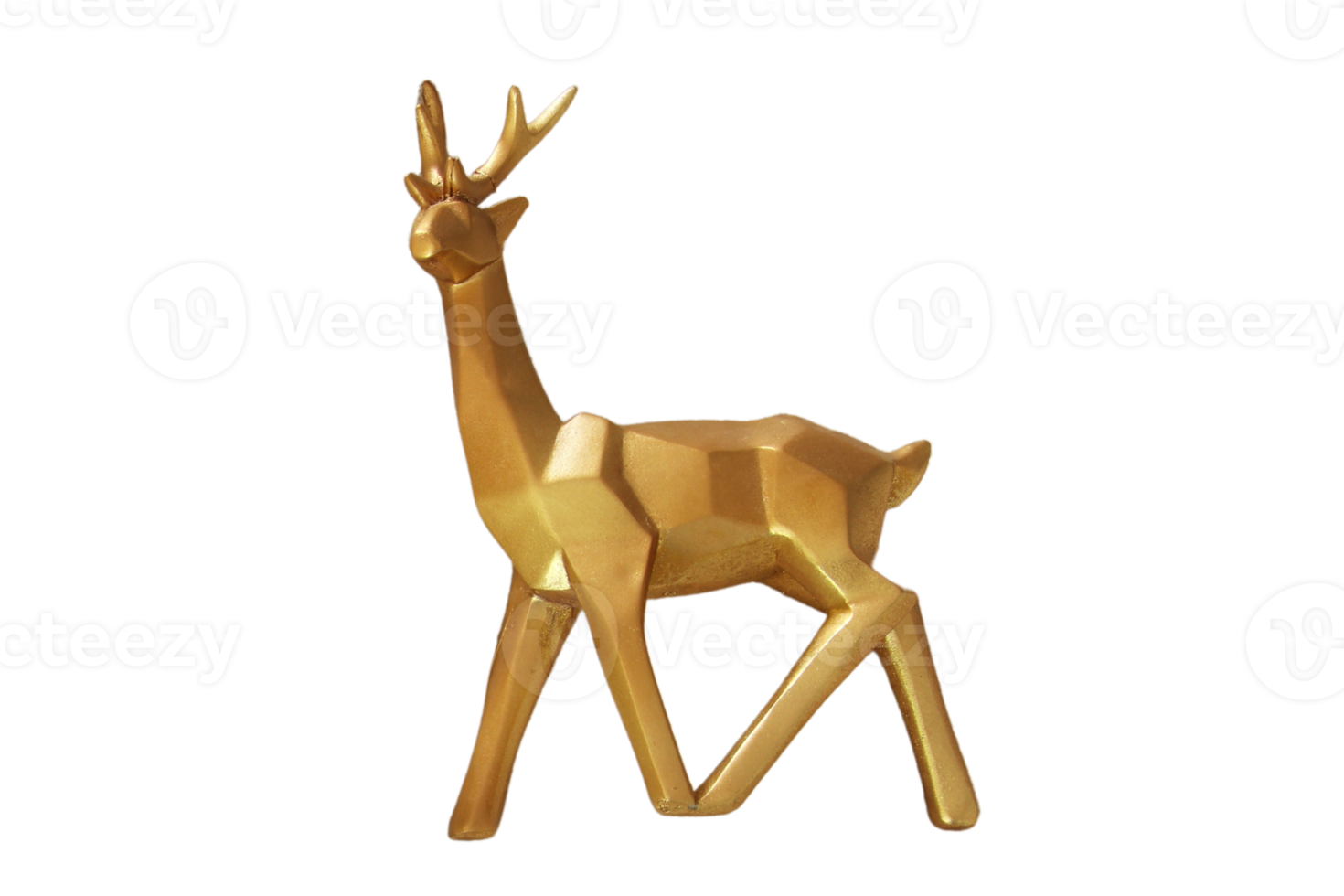 Gold reindeer isolated on a transparent background png