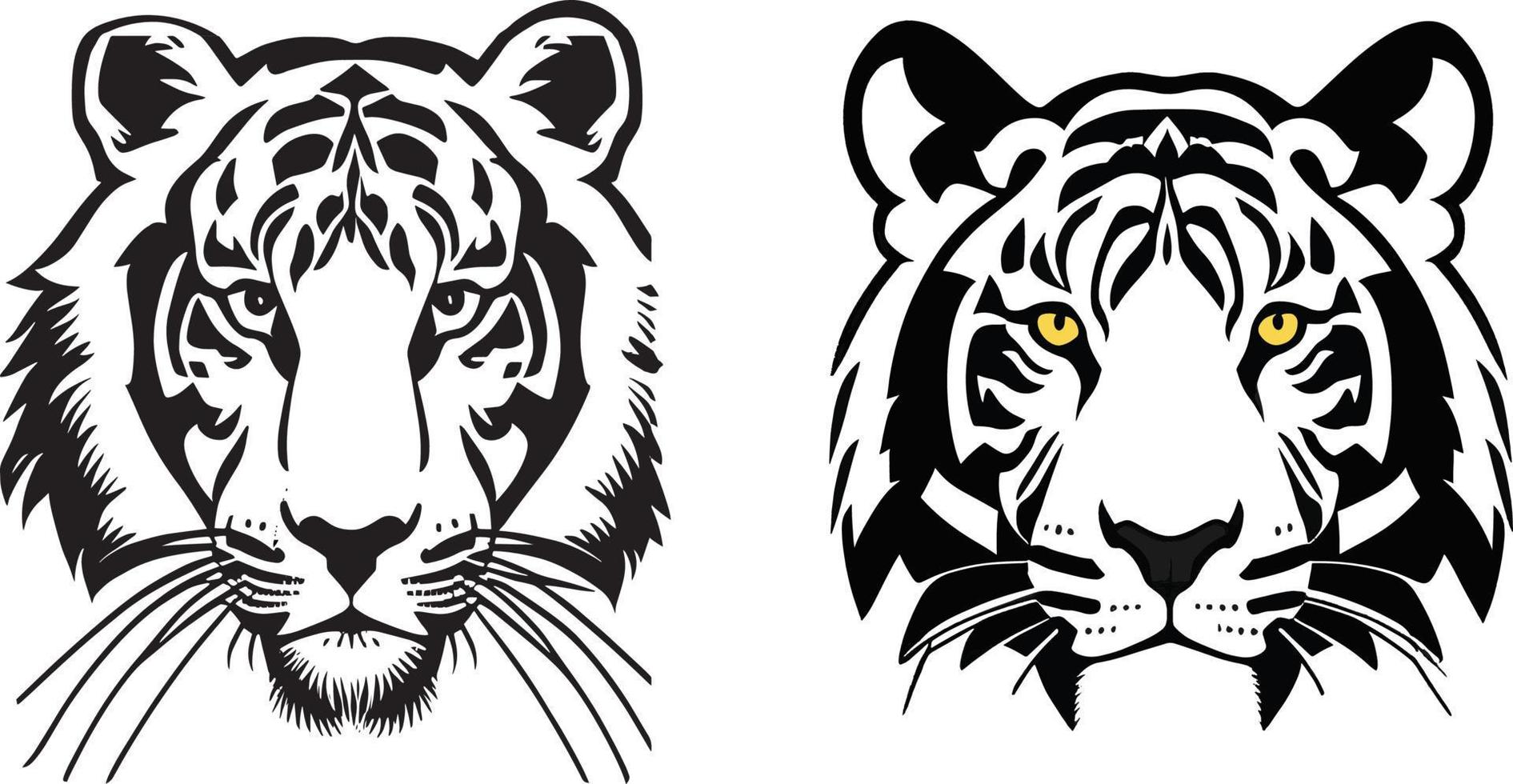 Tiger Head Silhouette Vector Art