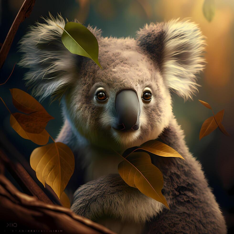 koala illustration aesthetic photo
