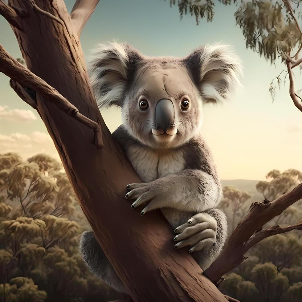 koala illustration AI Generated photo