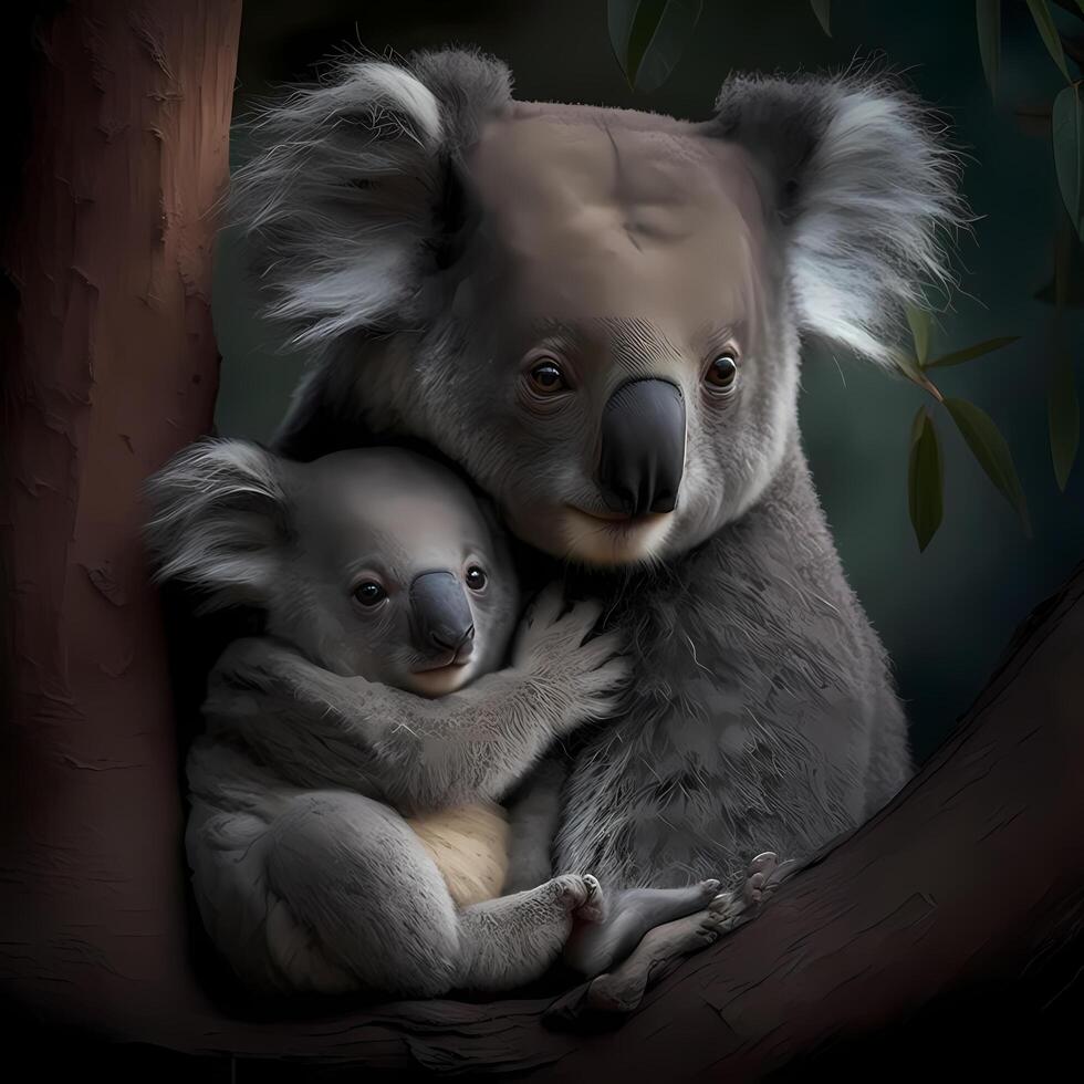 koala illustration AI Generated photo