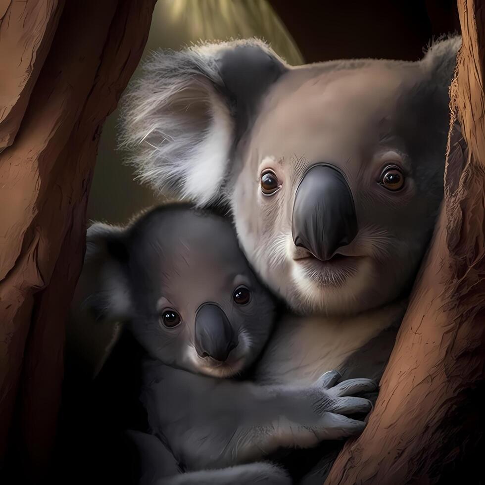 koala illustration AI Generated photo