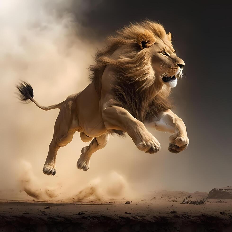 lion illustration AI Generated photo