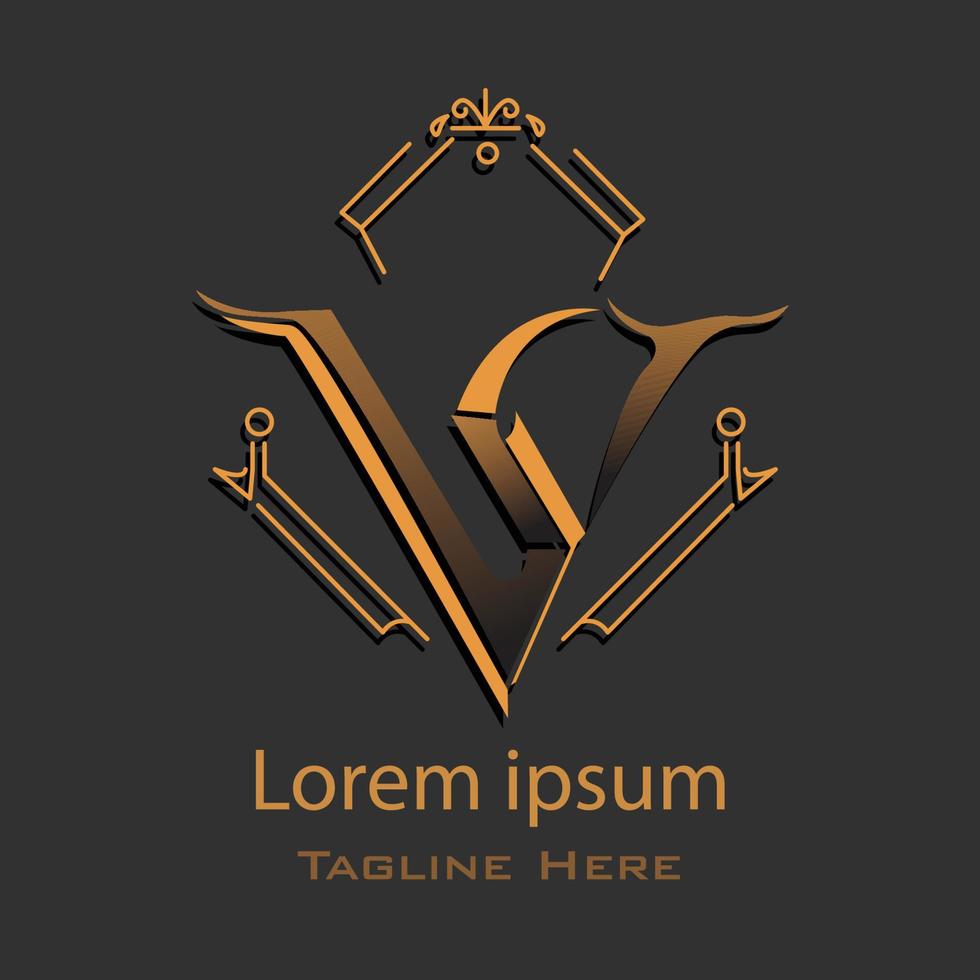 vector gradient colorful v logo