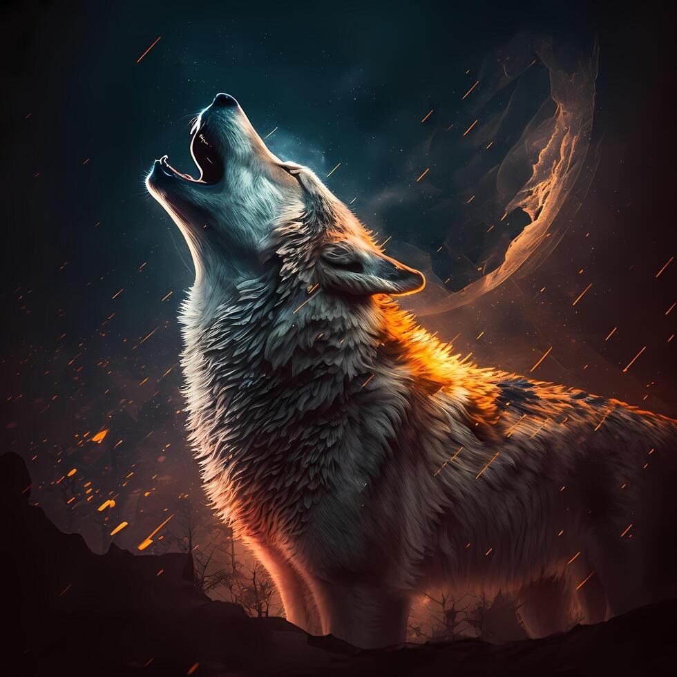 lobo ilustración ai generado foto