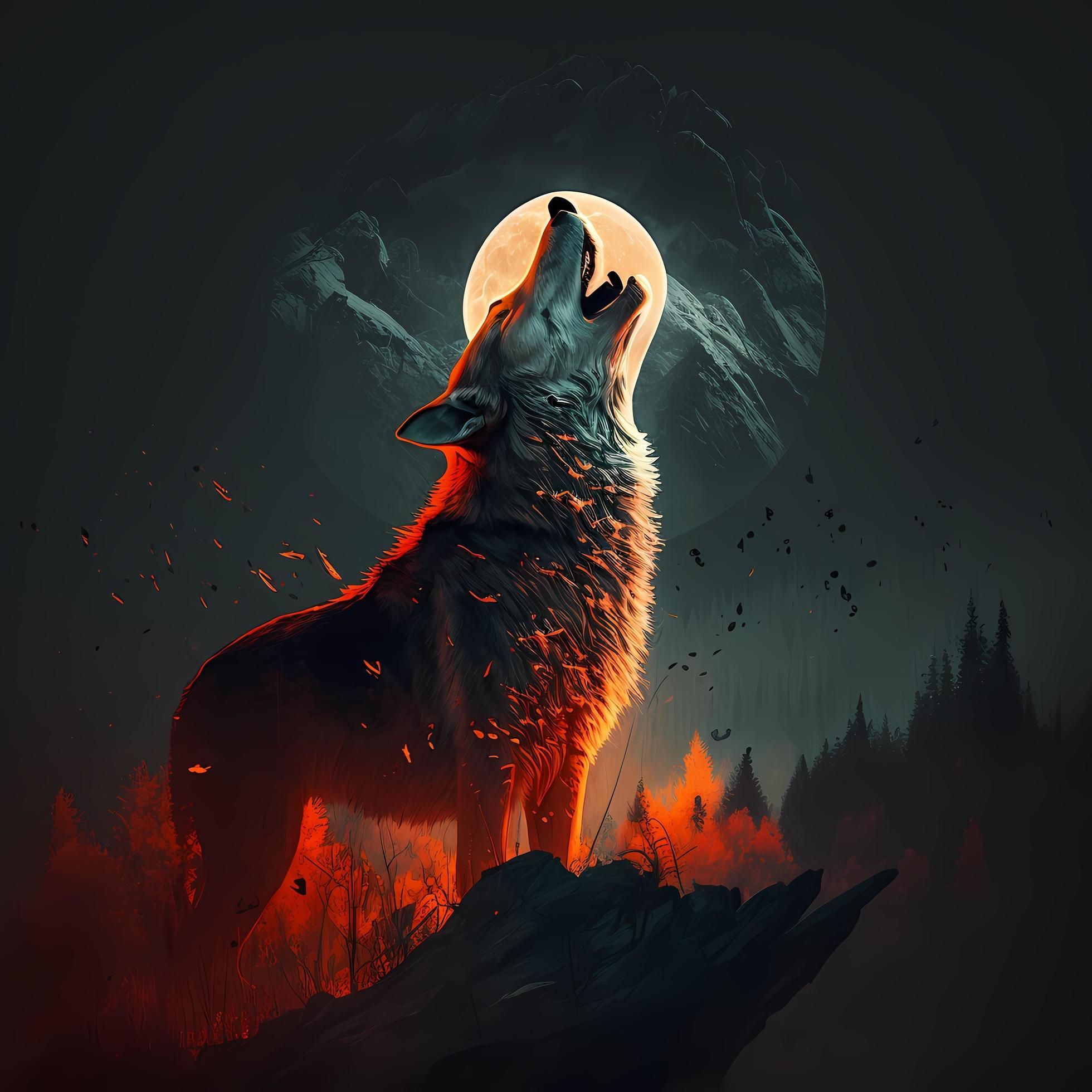 wolf illustration AI Generated 21950529 Stock Photo at Vecteezy