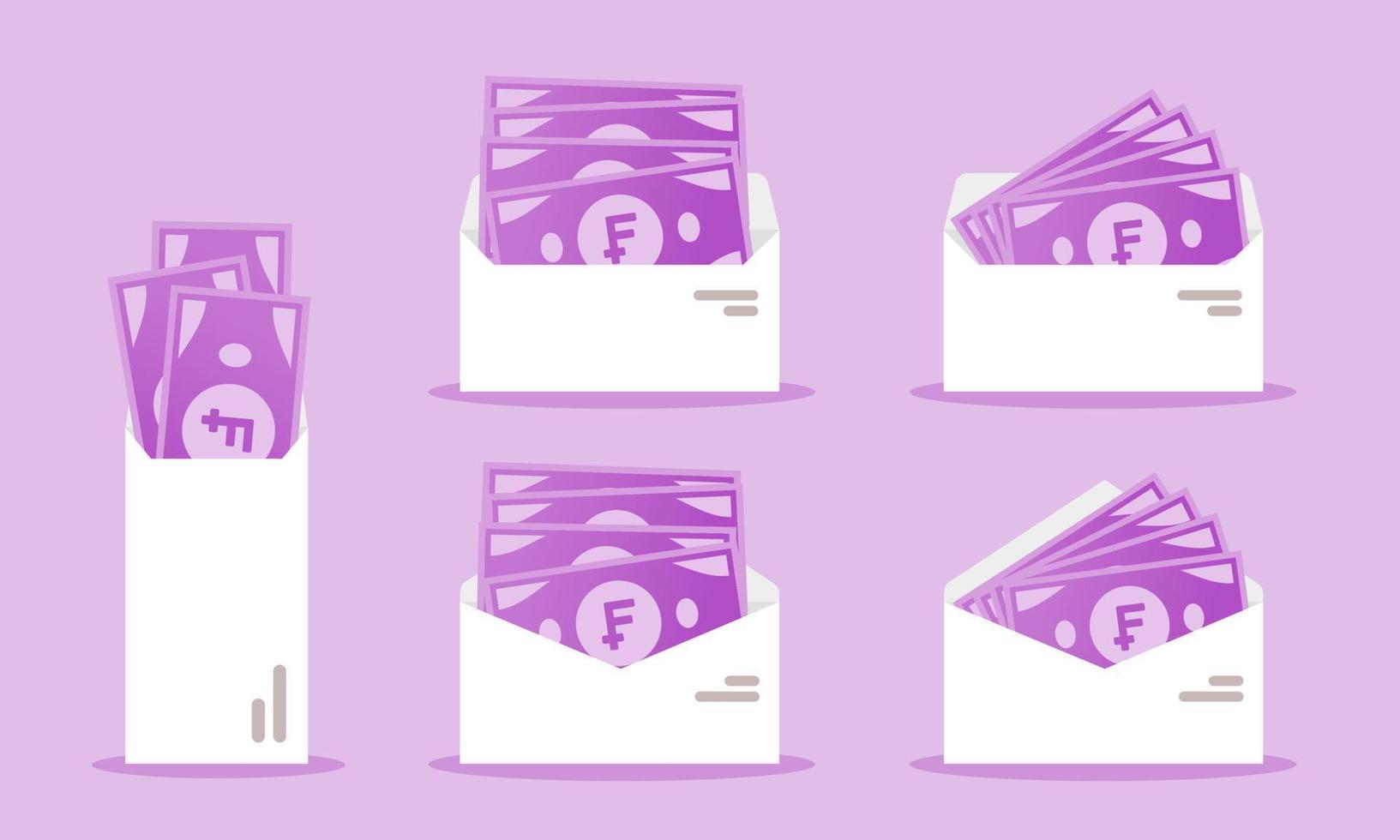 Swiss Franc Money in Envelope vector