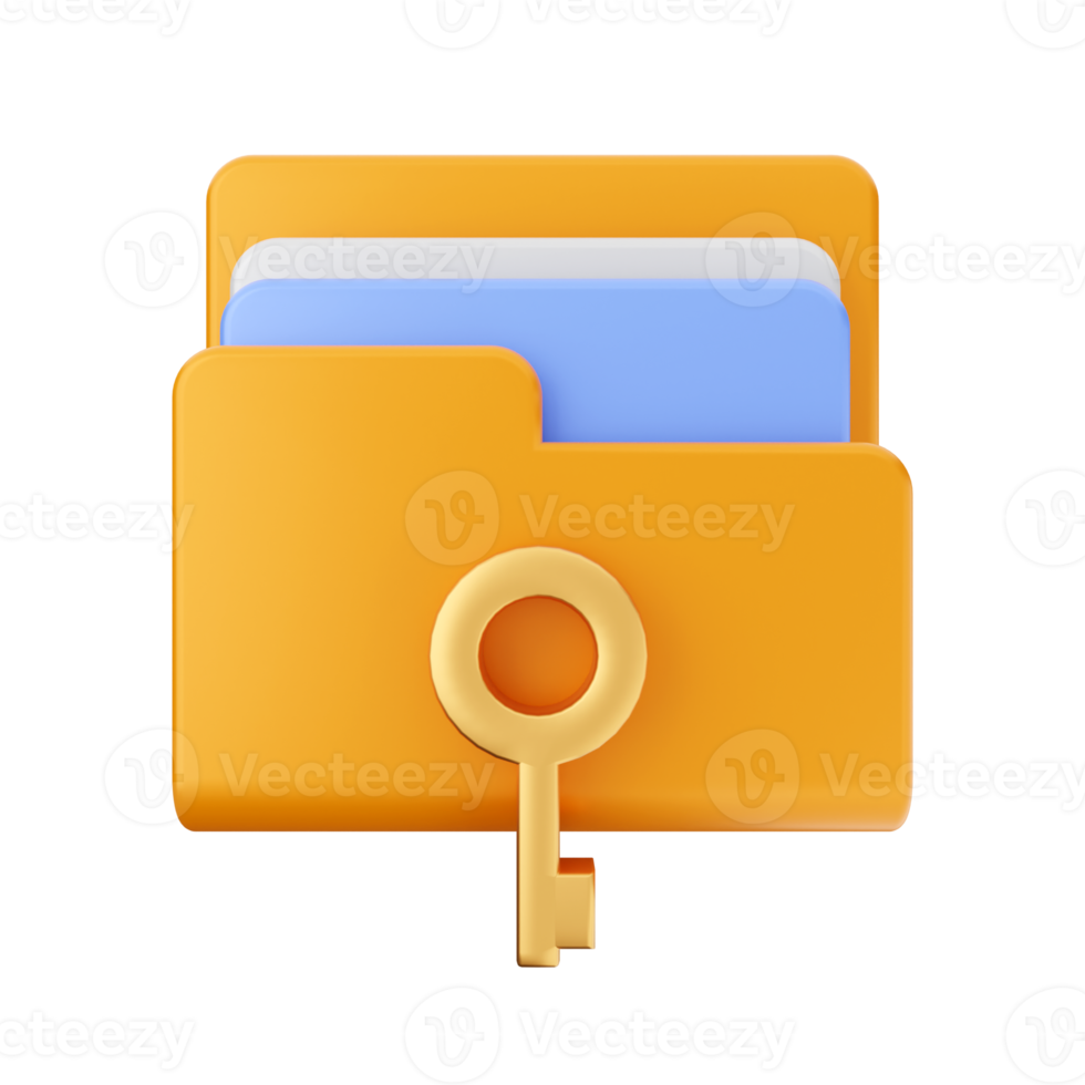 Ilustración de icono de archivo de carpeta 3d png