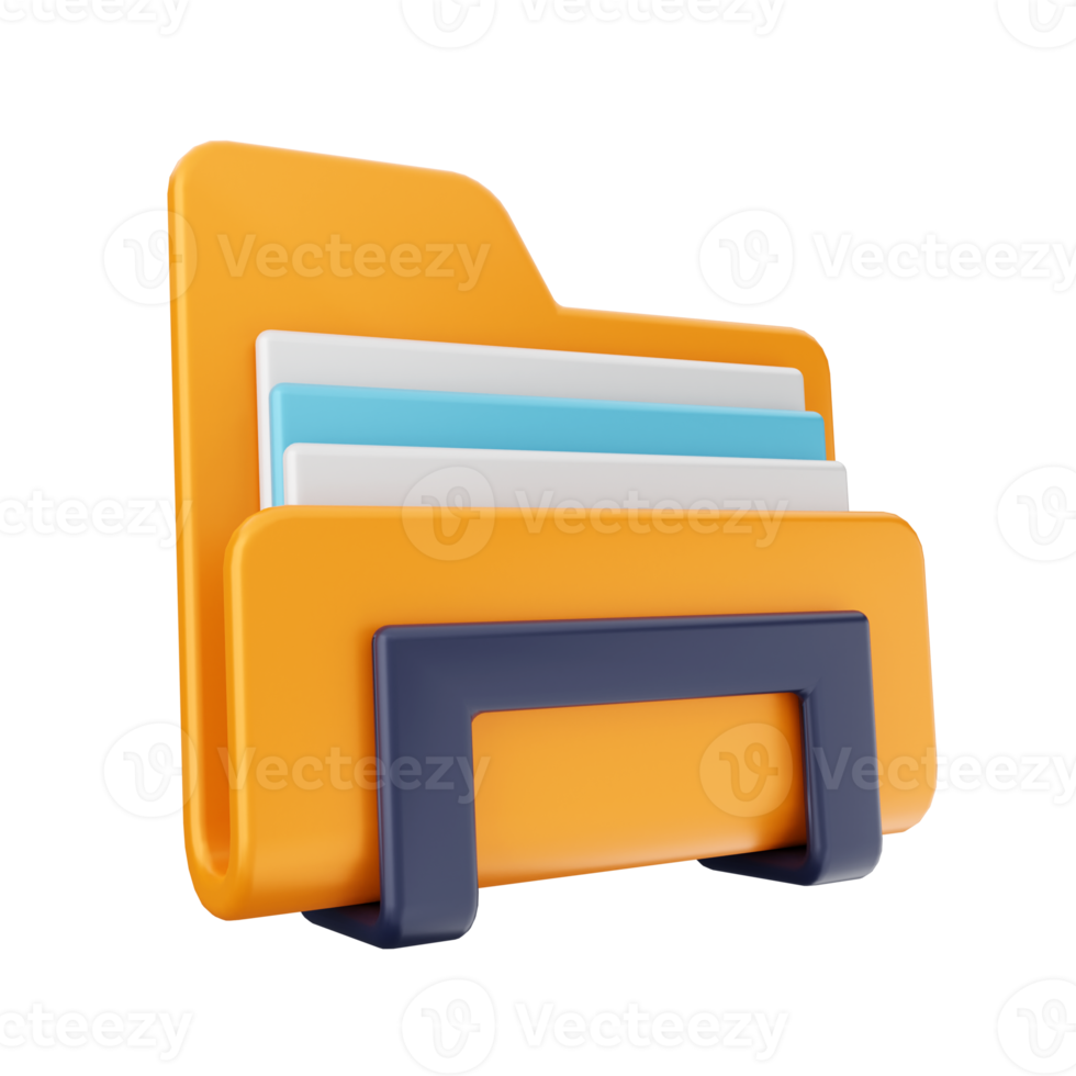 3d folder icon file illustration png