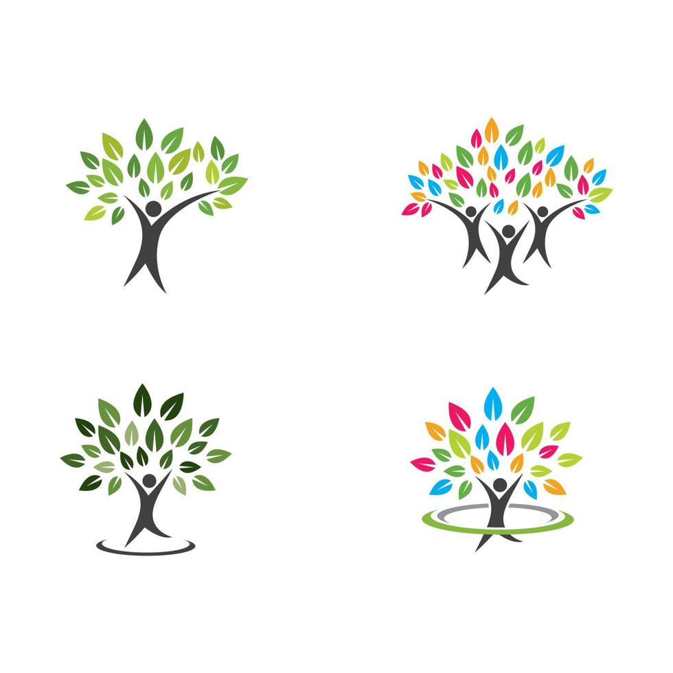 family tree logo template vector