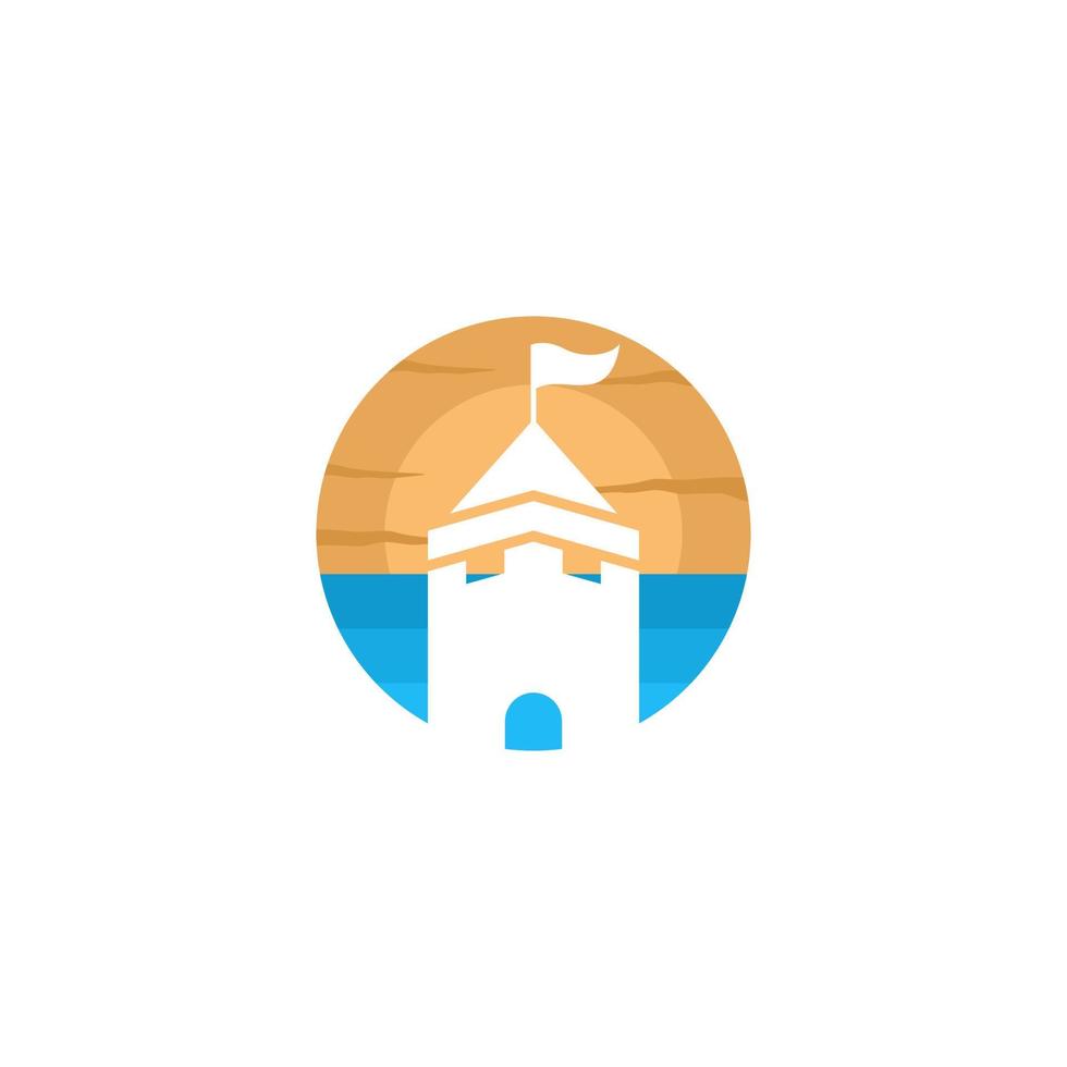 A lighthouse with a flag on it vector