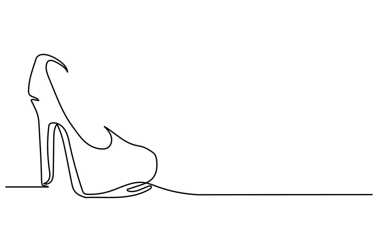design one continuous line high heels vector
