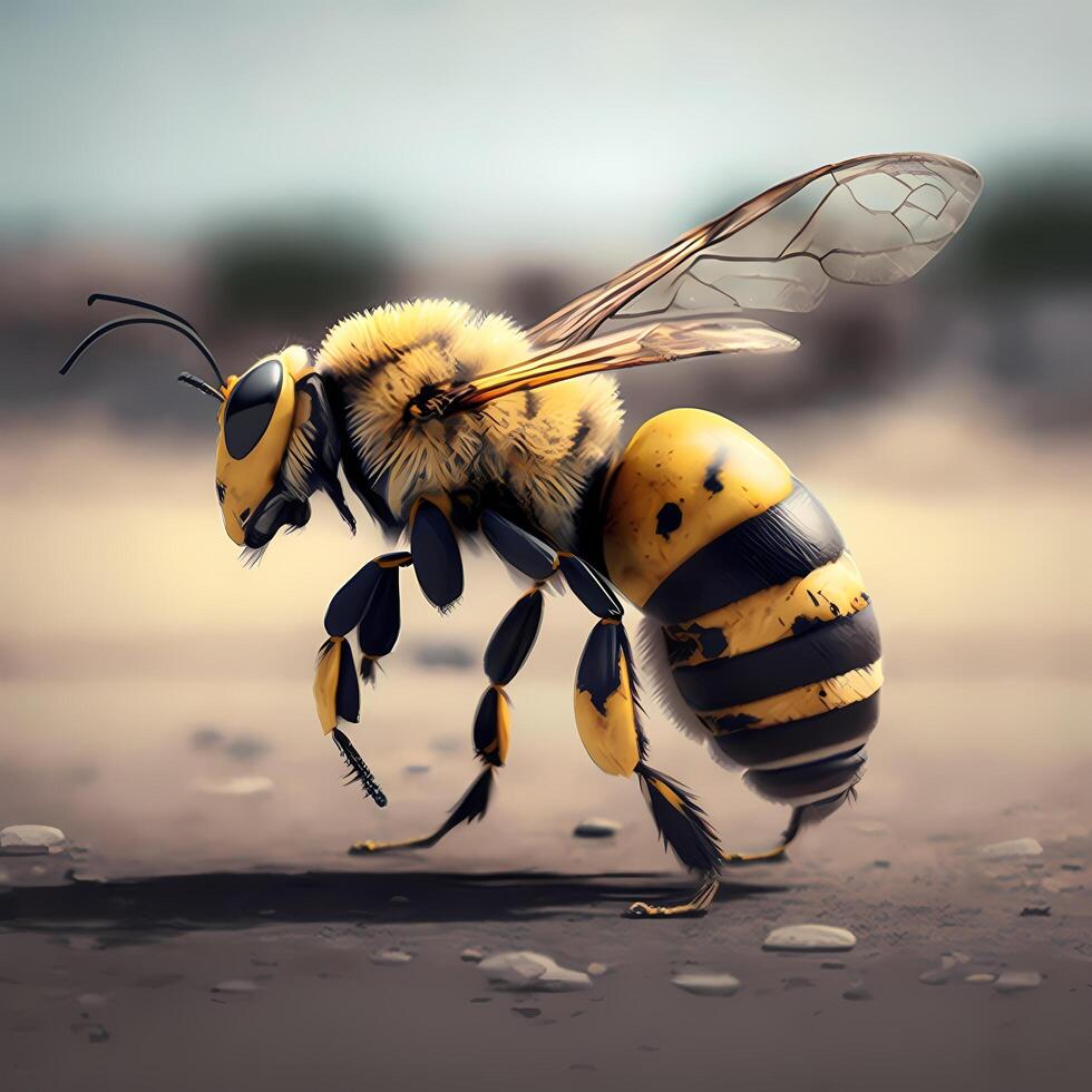 miel abeja ilustración ai generado foto