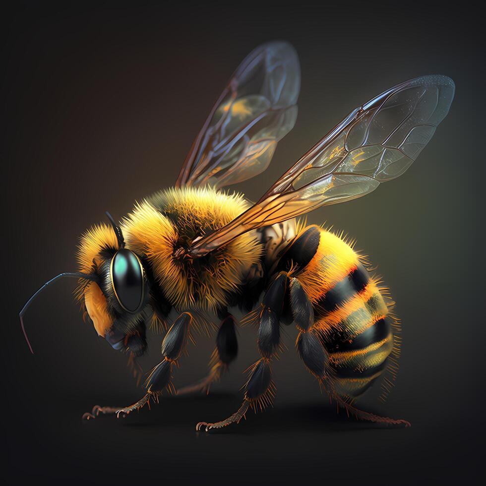 miel abeja ilustración ai generado foto