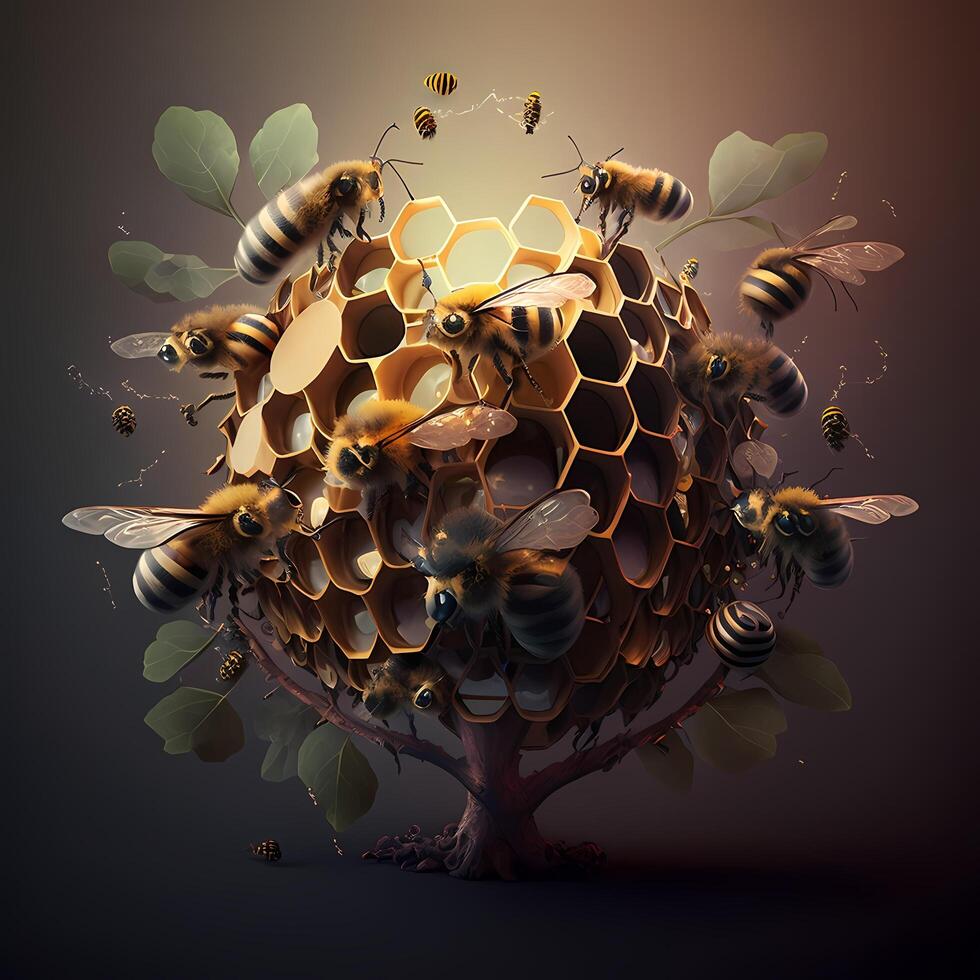 honey bee illustration photo