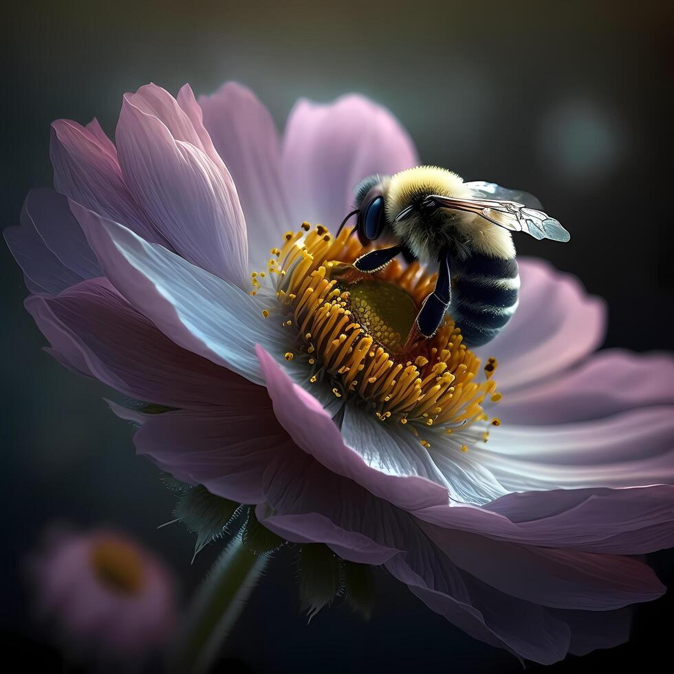 miel abeja ilustración ai generado foto