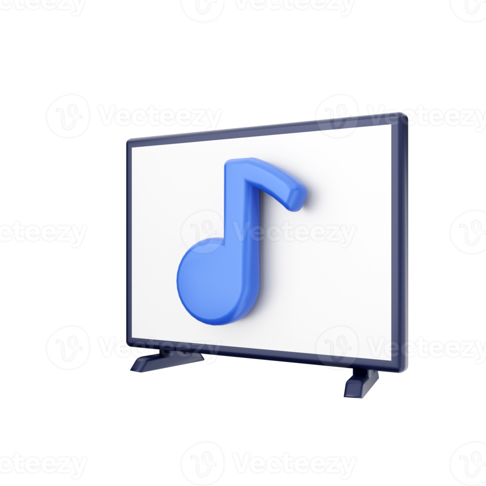 3d smart tv icon illustration png