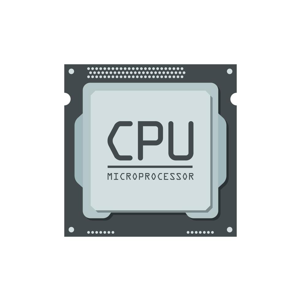 CPU for computer and smartphone icon in flat style. Processor chipset vector illustration on isolated background. Microchip sign business concept.