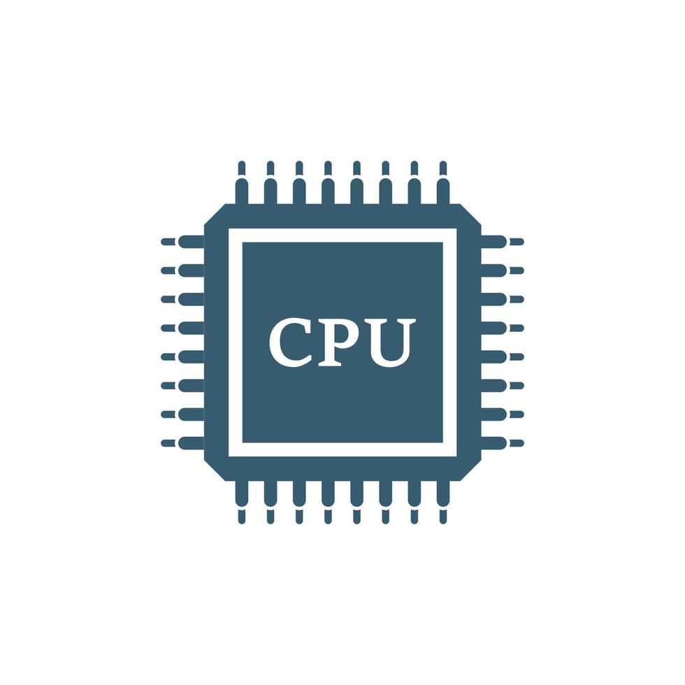 CPU for computer and smartphone icon in flat style. Processor chipset vector illustration on isolated background. Microchip sign business concept.