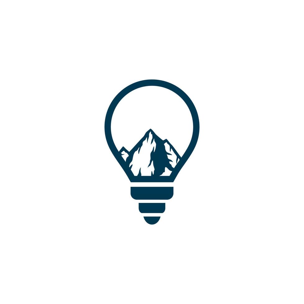 light bulb logo with a mountain in the center vector