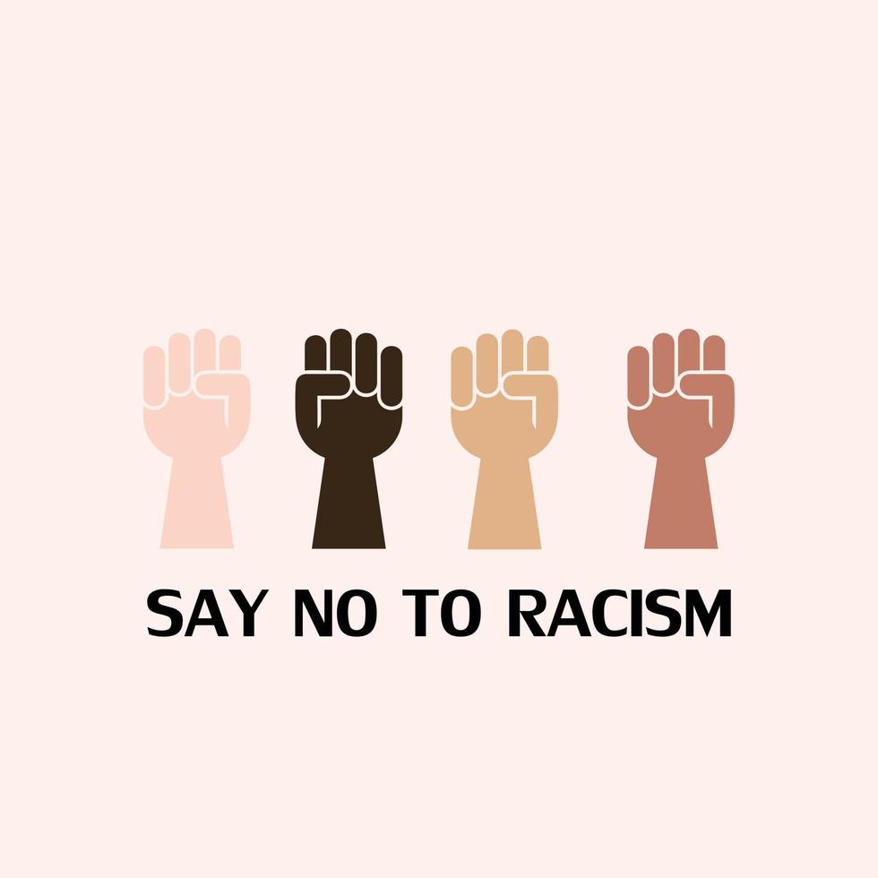 design logo say no to racist vector