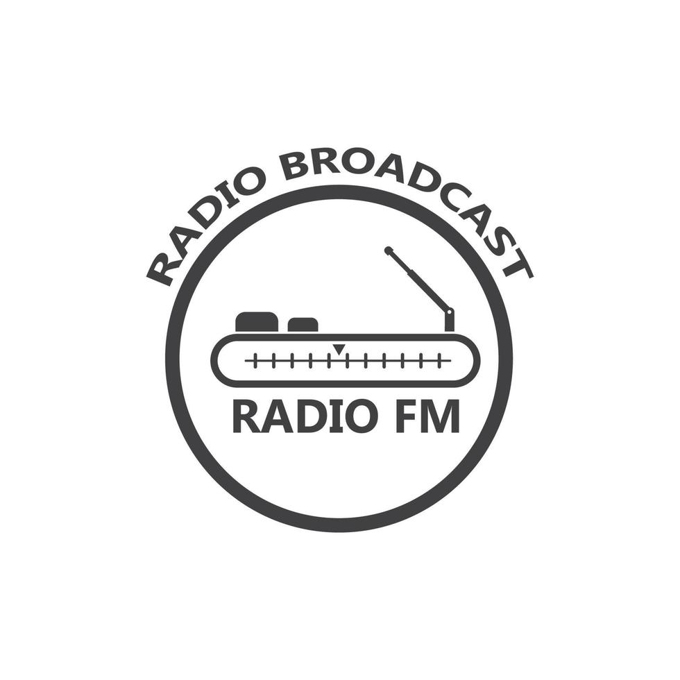 radio broadcast logo icon vector illustration