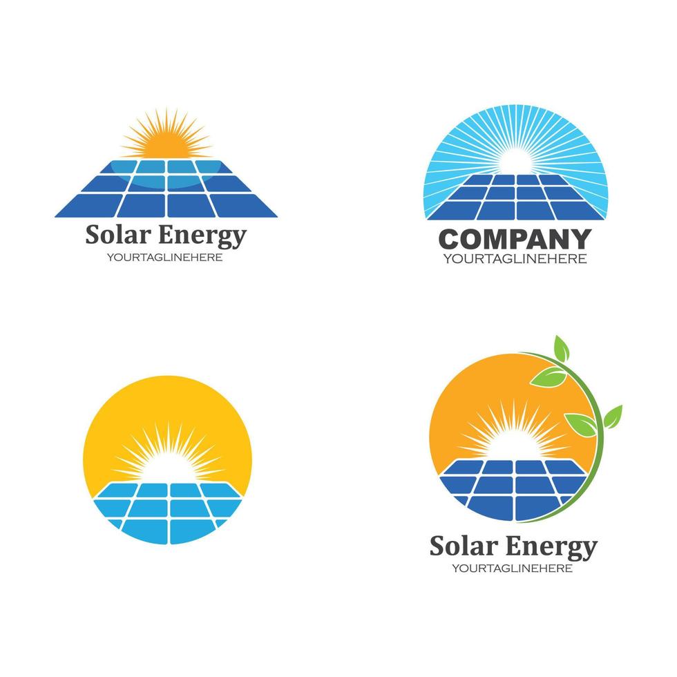 solar panel logo vector icon of natural energy