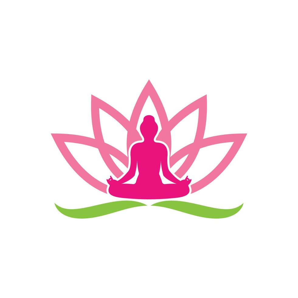 meditación logo modelo vector icono