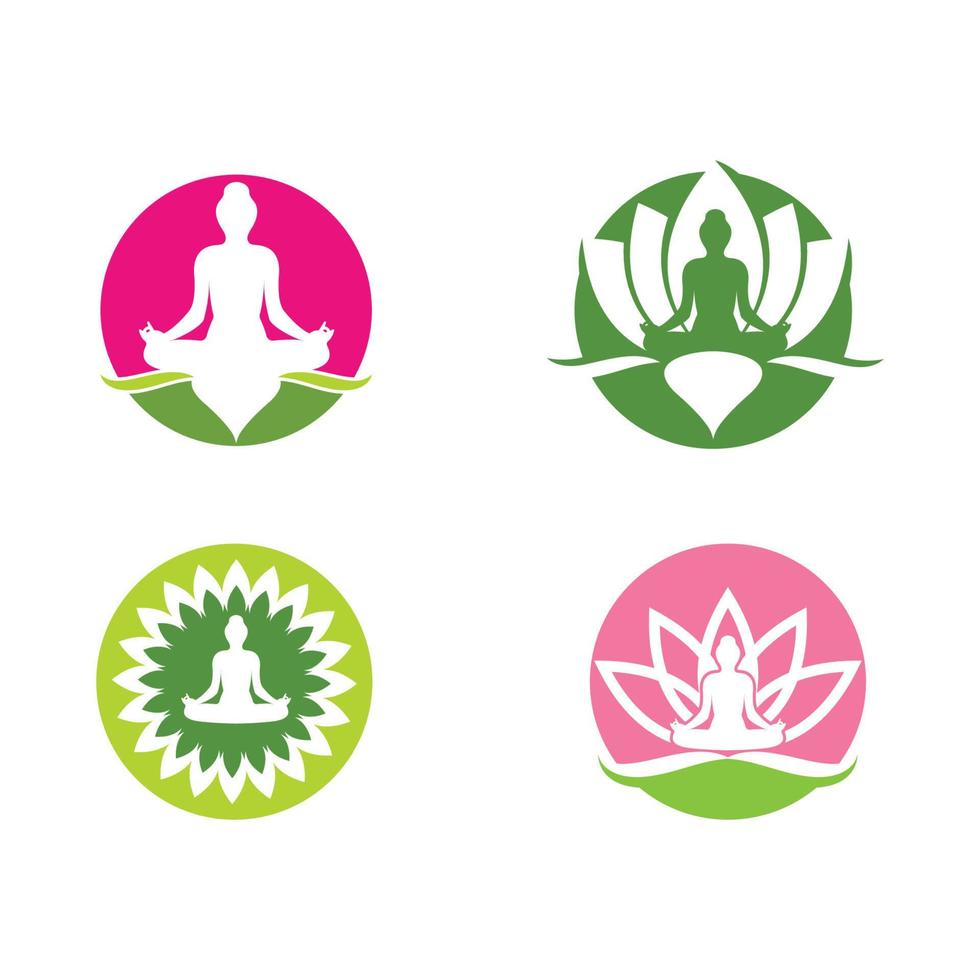 meditación logo modelo vector icono