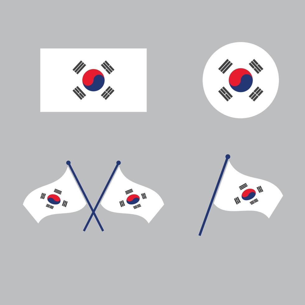 korean flag vector illustration design