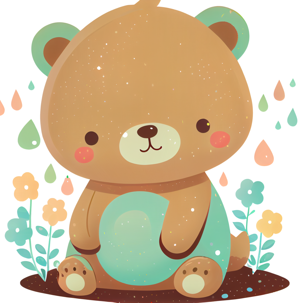 Baby bear clipart for sublimation png, transparent background png